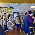 Inside the cheerful cafe Happyfield in Haberfield.