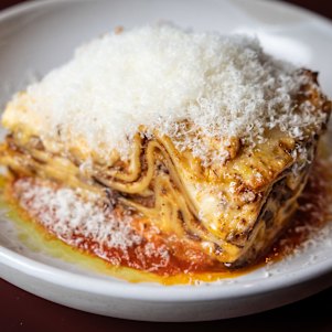 Wagyu lasagne with truffled manchego.