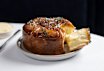  Complimentary bread: crown-shaped brioche brushed with a caramel made from vegetable scraps.