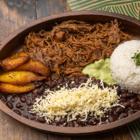 Pabellon (rice, black beans, beef and plantains).