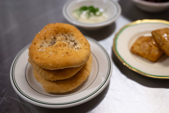 Langos and house-made sour cream.