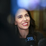 Jacinda Ardern speaks to media on her way to a meeting with her newly elected MPs at Parliament on Tuesday.