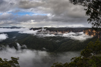 A glimpse of blue over the Grose Valley on Tuesday. 