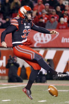 Mitch Wishnowsky in action for Utah.