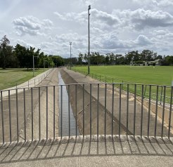 How the spoon drain looks further upstream where no work has been completed beside Annerley Football Club.