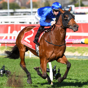 Bivouac charges away with the Vain Stakes at Caulfield  to start his spring.