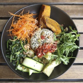 Verdura Salad Bowl with Vegan Roasted Pumpkin.