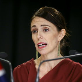 New Zealand Prime Minister Jacinda Ardern at a press conference earlier this month.