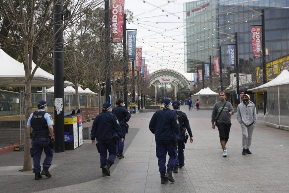 Police presence in Liverpool on Friday.