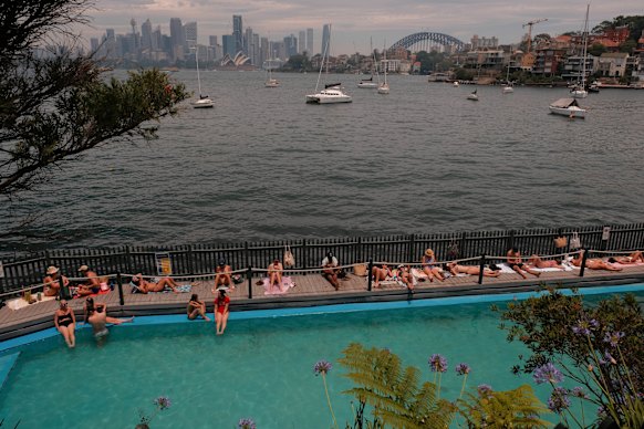 Sydneysiders spend the hot Saturday  afternoon at Cremorne Point’s Maccallum Seawater Pool.