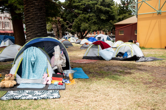 Fremantle's tent city at Pioneer Park