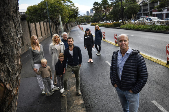 Residents along Moore Park Road want the cycleway removed.