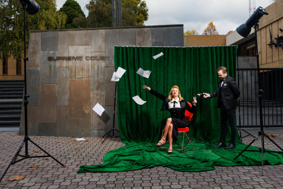 Kirsha Kaechele, the artist behind the Ladies Lounge, at the Supreme Court in Hobart. 