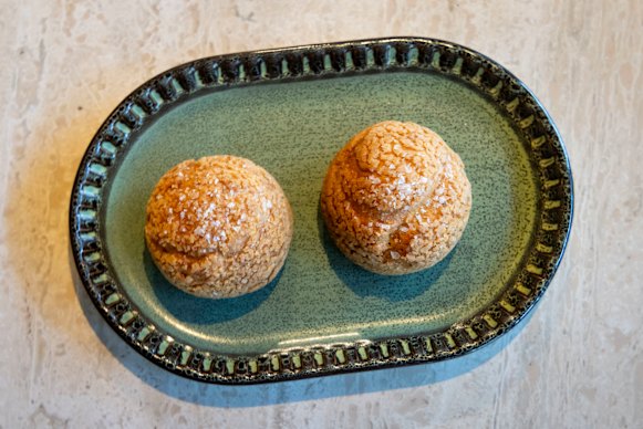 The chicken liver pate in choux pastry.