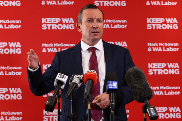 Premier Mark McGowan during the 2021 election campaign.