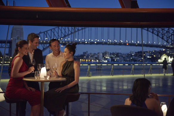 Backdrops don’t get more iconic than the view from Bennelong in the famous Opera House.