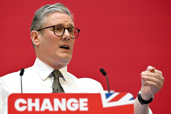 Labour leader Keir Starmer launching his election manifesto. 