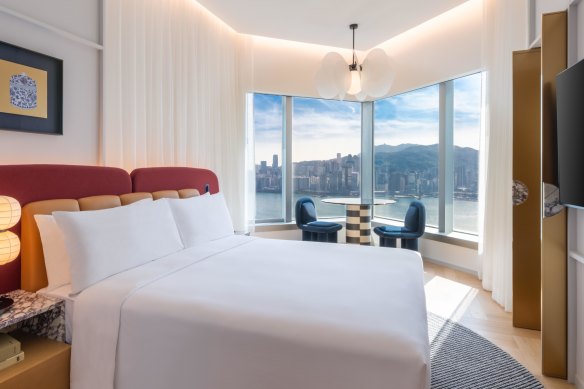 A Harbour Suite at the Mondrian Hong Kong.
