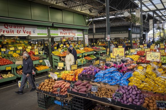 Stalls at the Preston Market.