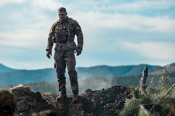 Alan Ritchson as 81 in War Machine.