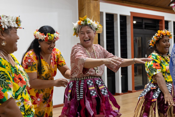 Penny Wong in Tuvalu this month.