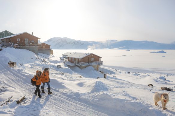 Exploring the Inuit villages of Kullorsuaq, Greenland, by foot.