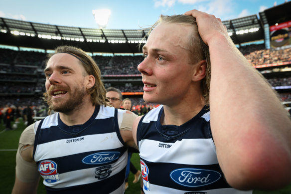 Cameron and Zac Guthrie win premiership medals as brothers.