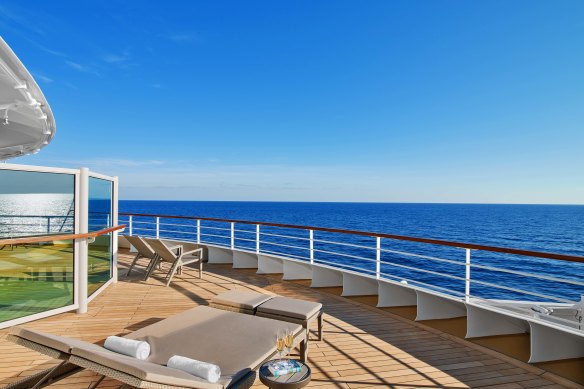 Deckside on the Seabourn Encore.
