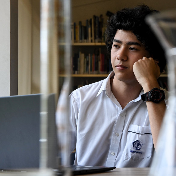 HSC student Maadi Prasad from Glenaeon Rudolf Steiner school, said while pen and paper worked well for mathematics, he would prefer to use a pen in his English exam.