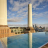 The striking rooftop infinity pool at Art ’Otel Battersea, London.