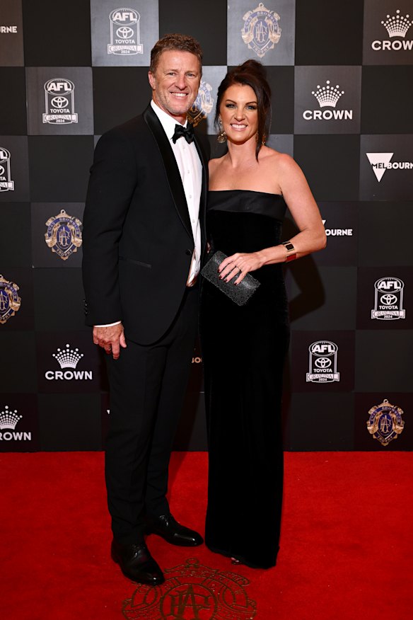Damien Hardwick, coach of the Gold Coast Suns and partner Alexandra Crow.