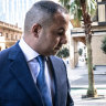 Ashod ‘Ash’ Balanian arrives at court on Friday to give evidence for the sixth time at the public examinations into the collapse of his cryptocurrency-based fund. 