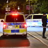 Police secures the area near the Israeli embassy in Stockholm after a suspected shooting on October 1, 2024.