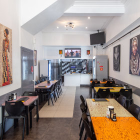 The menu focuses on Sierra Leone cuisine.