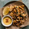 Calamari fritti with saffron aioli.