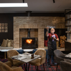 Inside the cosy dining room.