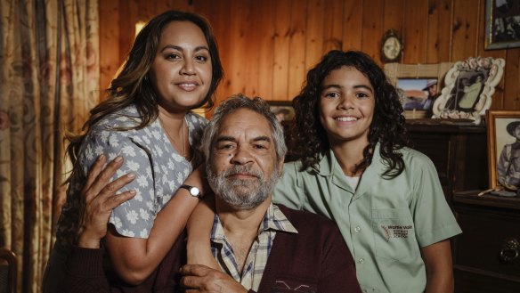 Jessica Mauboy, Kelton Pell and Lennox Monaghan in the family movie Windcatcher.