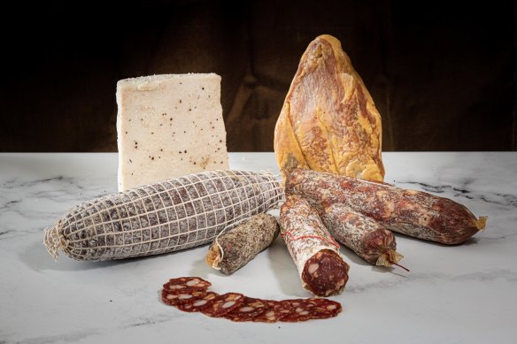 A selection of cured meats from De Palma Salumi.