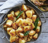 Sauteed potatoes with bay leaves.