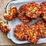 Cauliflower cheese fritters.