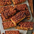 Coconut and sour-cherry flapjacks.