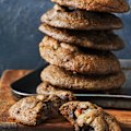 Chocolate, hojicha and pecan cookies.