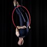 Kingsley Just shows how he set his most aerial hoop somersaults  record at Circus Nexus in Preston. 
