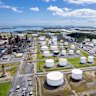 An aerial view of the Ampol oil refinery in Brisbane. Australia has just two oil refineries.