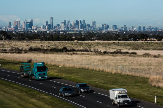 The Hume Freeway on the outskirts of Melbourne.