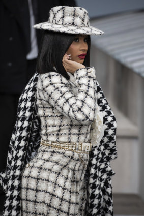 Cardi B in a modest mood at Paris fashion week earlier this month.