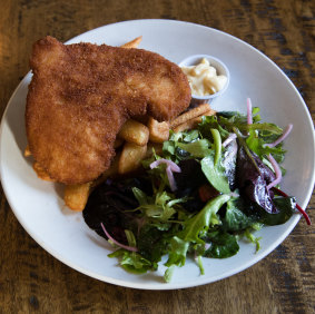 The Riverview Hotel's chicken schnitzel.