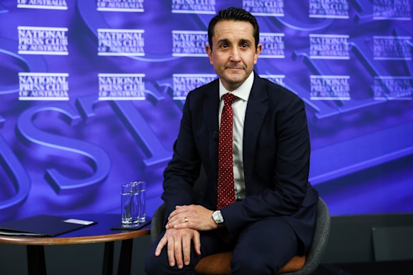 Queensland Premier David Crisafulli ahead of an address to the National Press Club of Australia in Canberra on Wednesday.