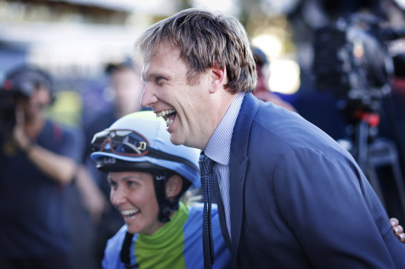 Trainer Bjorn Baker and Rachel King will combine with diving filly Passeggiata at Rosehill on Saturday.