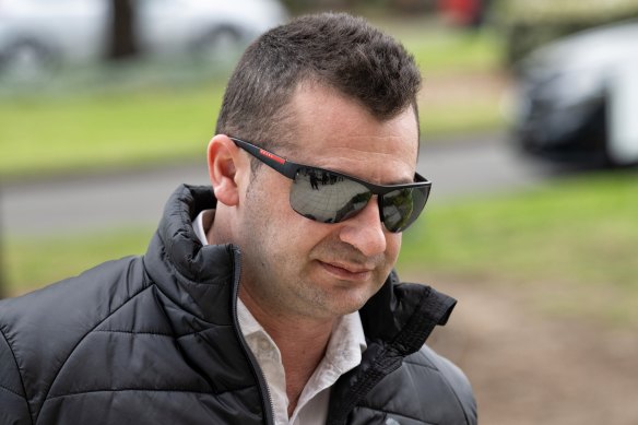 Anthony Koletti outside the coronial inquest into the disappearance and presumed death of his wife Melissa Caddick.